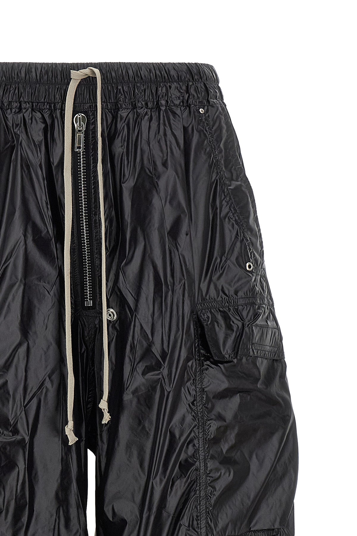 double cargo jumbo belas shiny light nylon trousers