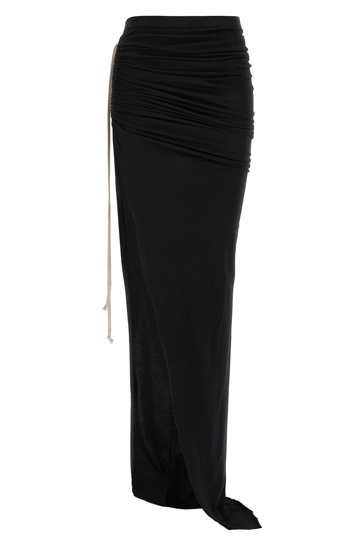 soft edfu maxi skirt in garment-dyed semi-transparent cotton gauze jersey
