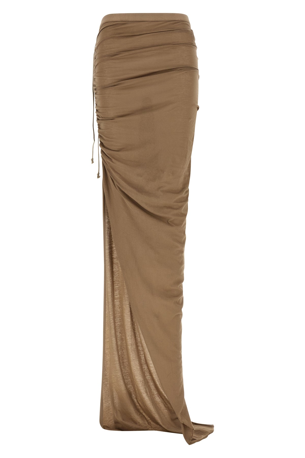 soft edfu maxi skirt in garment-dyed semi-transparent cotton gauze jersey