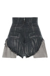 dirt cutoffs shorts in coated effect cotton blend