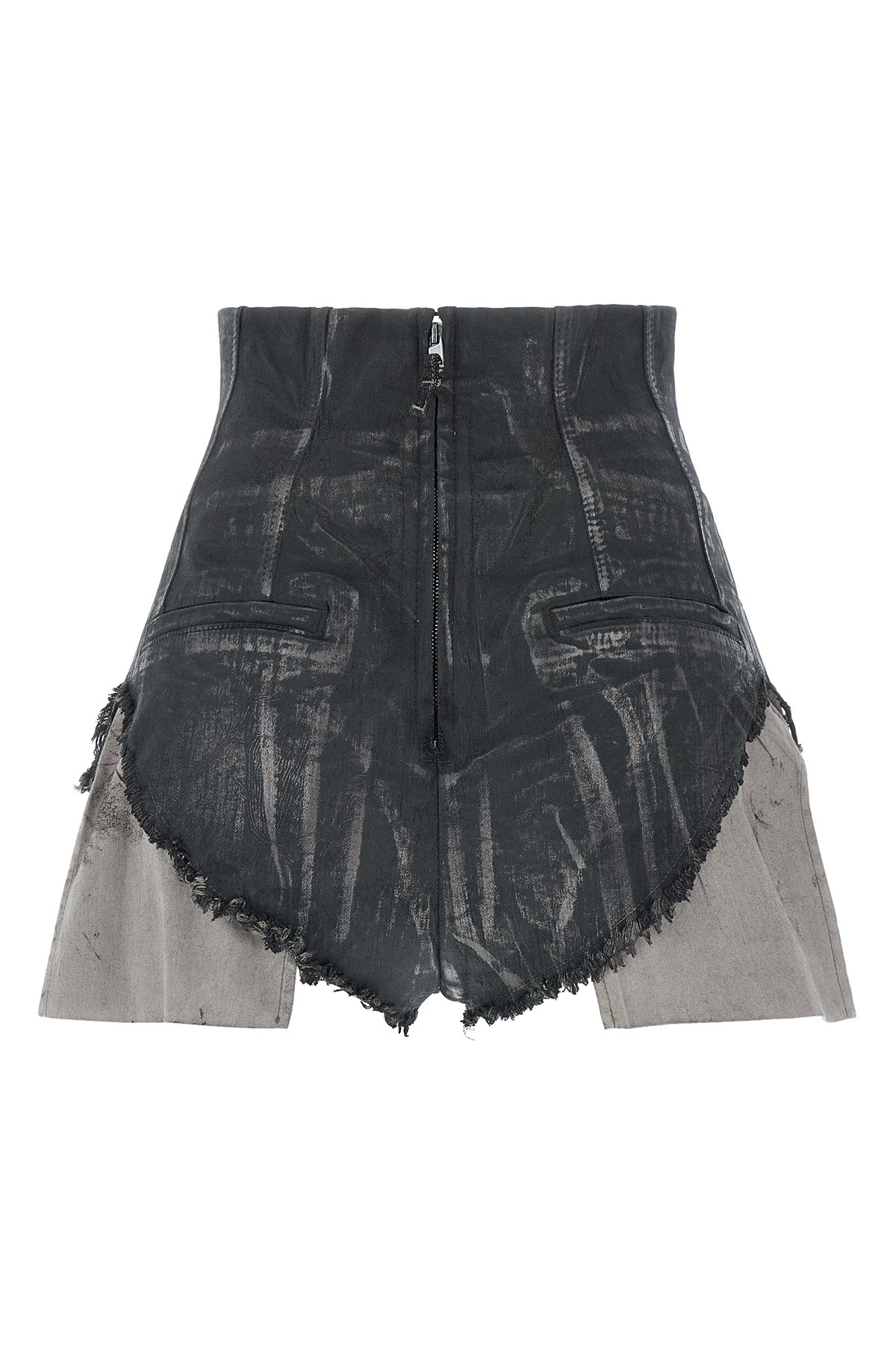 dirt cutoffs shorts in coated effect cotton blend
