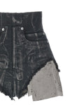 dirt cutoffs shorts in coated effect cotton blend