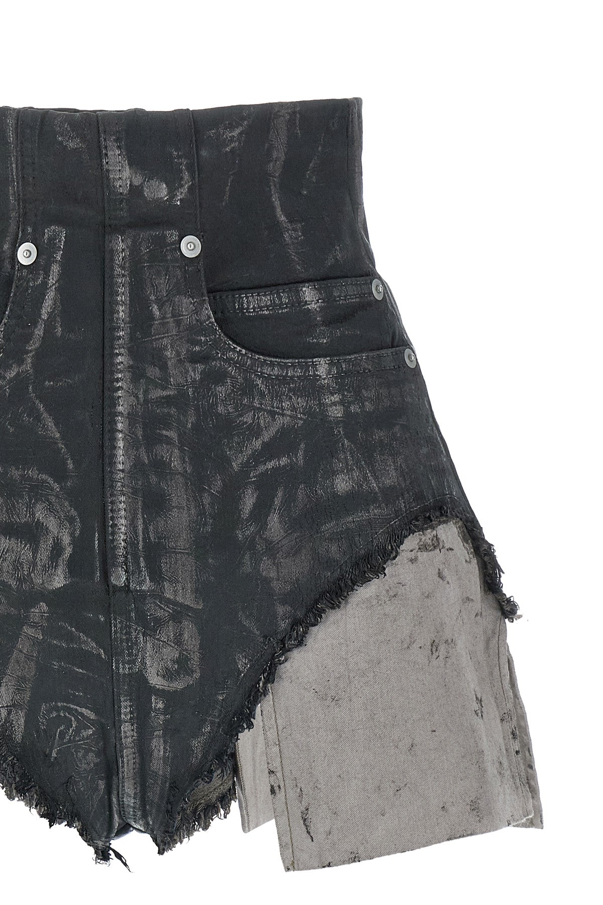dirt cutoffs shorts in coated effect cotton blend