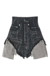 dirt cutoffs shorts in coated effect cotton blend