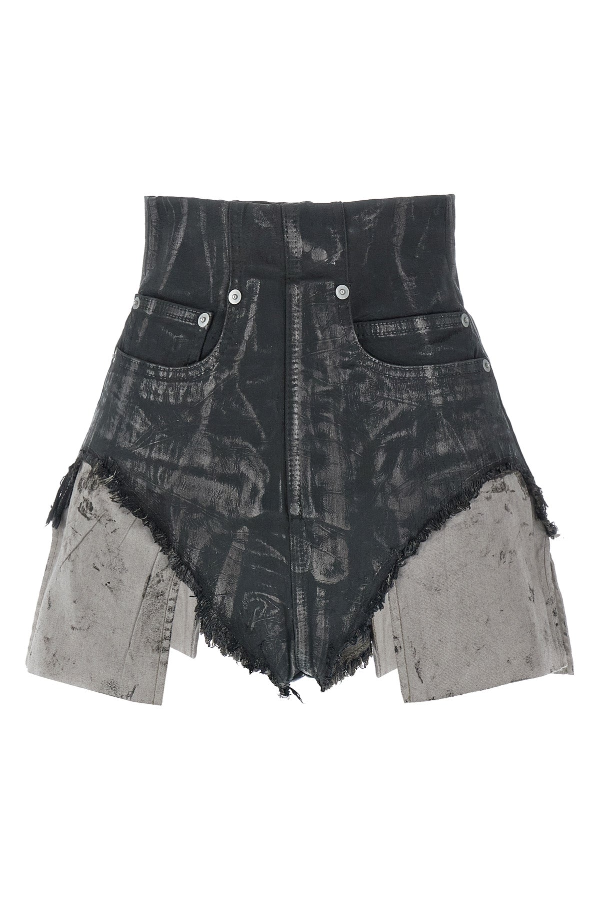 dirt cutoffs shorts in coated effect cotton blend