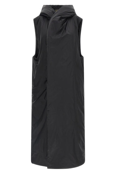 padded nylon long vest