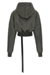 the drkshdw hooded cropped flight bomber jacket redefines the proportions of o