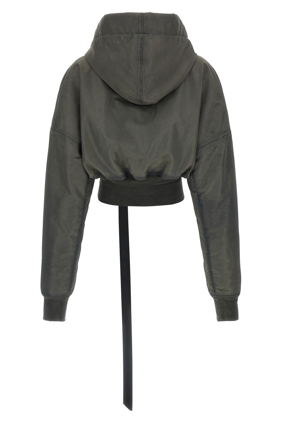 the drkshdw hooded cropped flight bomber jacket redefines the proportions of o
