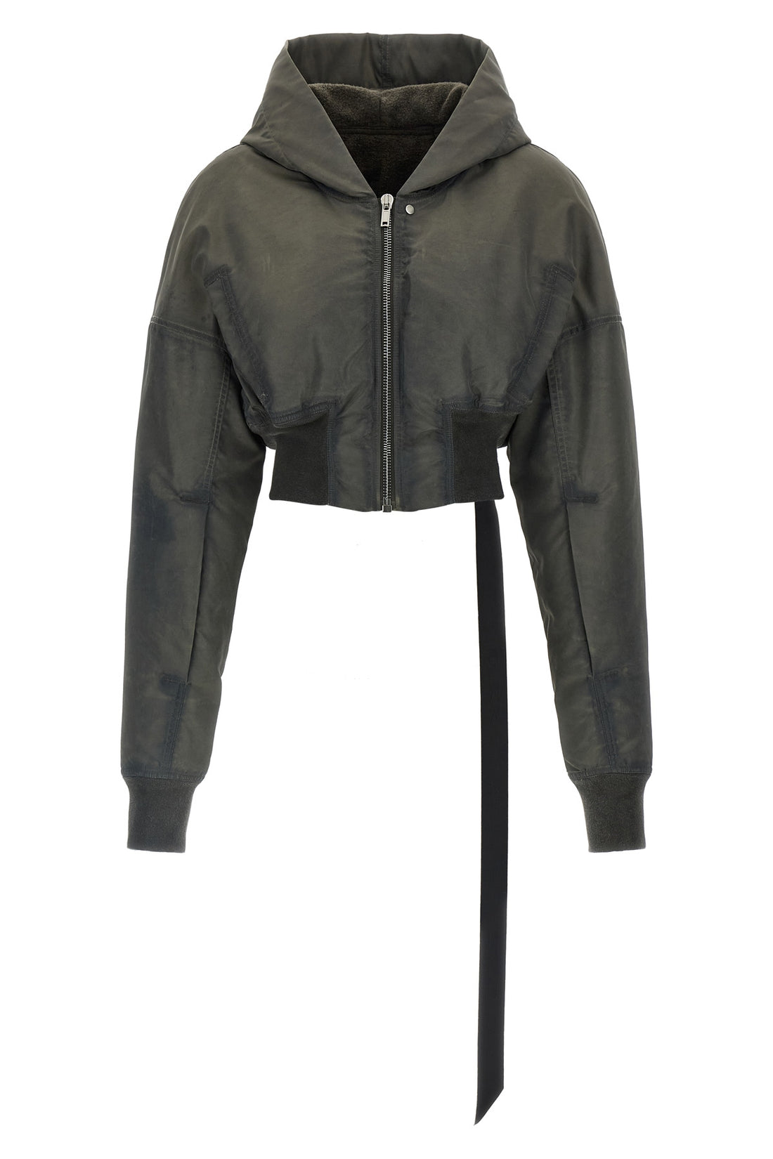 DRKSHDW M the drkshdw hooded cropped flight bomber jacket redefines the proportions of o