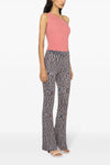 patterned viscose blend trousers