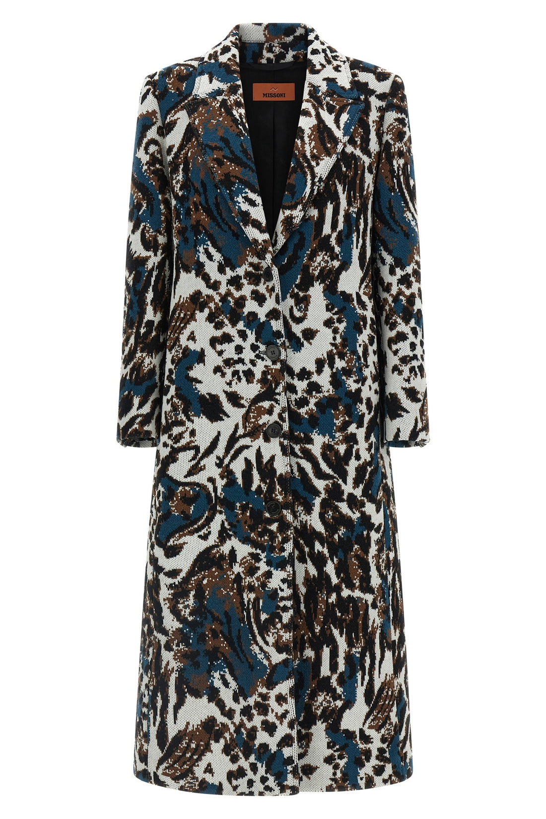 MISSONI 44 animalier wool jacquard coat