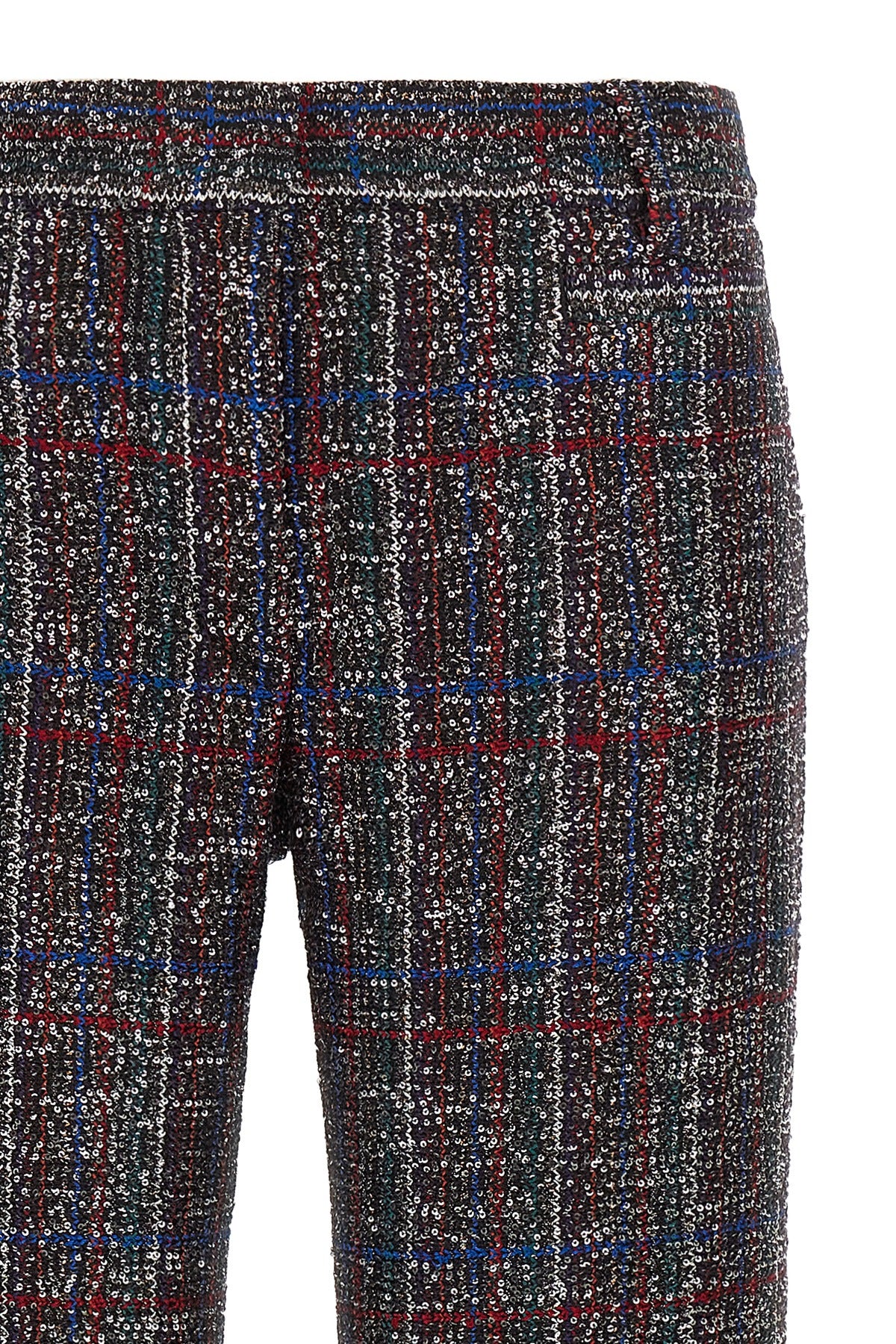 tartan patterned viscose blend pants