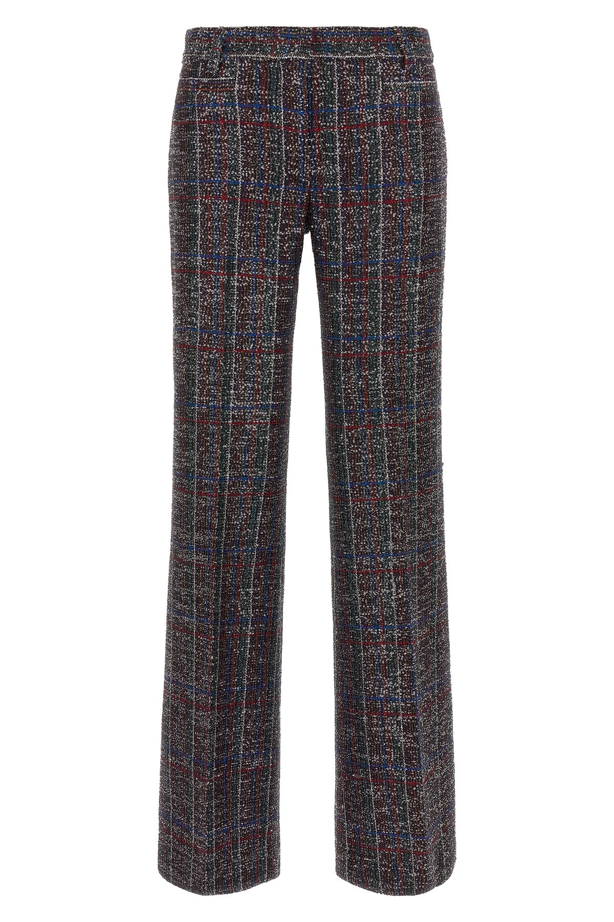 tartan patterned viscose blend pants