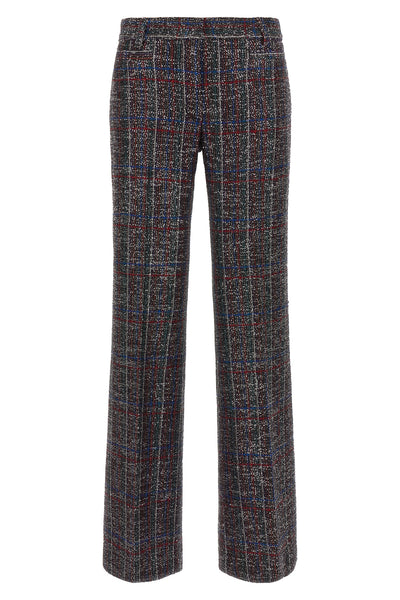 tartan patterned viscose blend pants