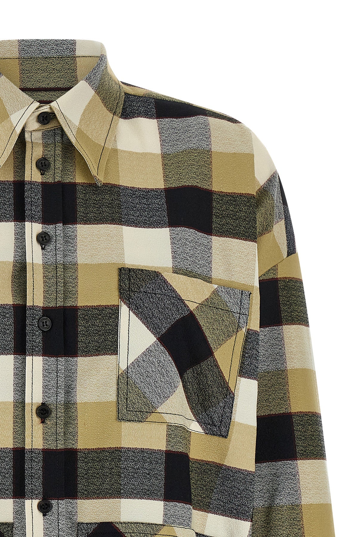 all-over check fabric shirt