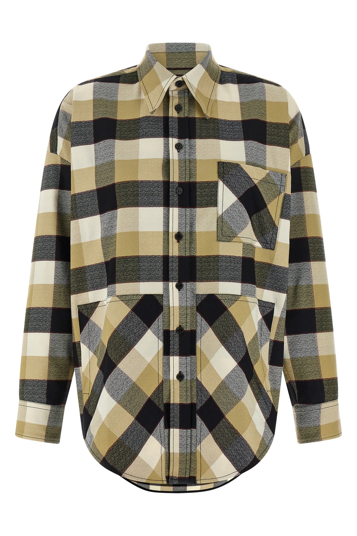 all-over check fabric shirt