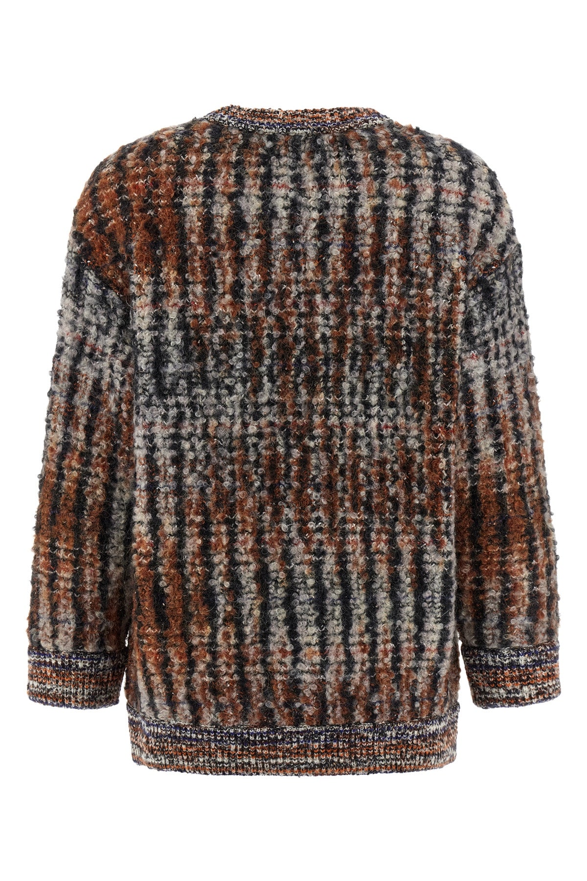 patterned bouclé wool cardigan