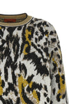 animalier jacquard alpaca blend sweater