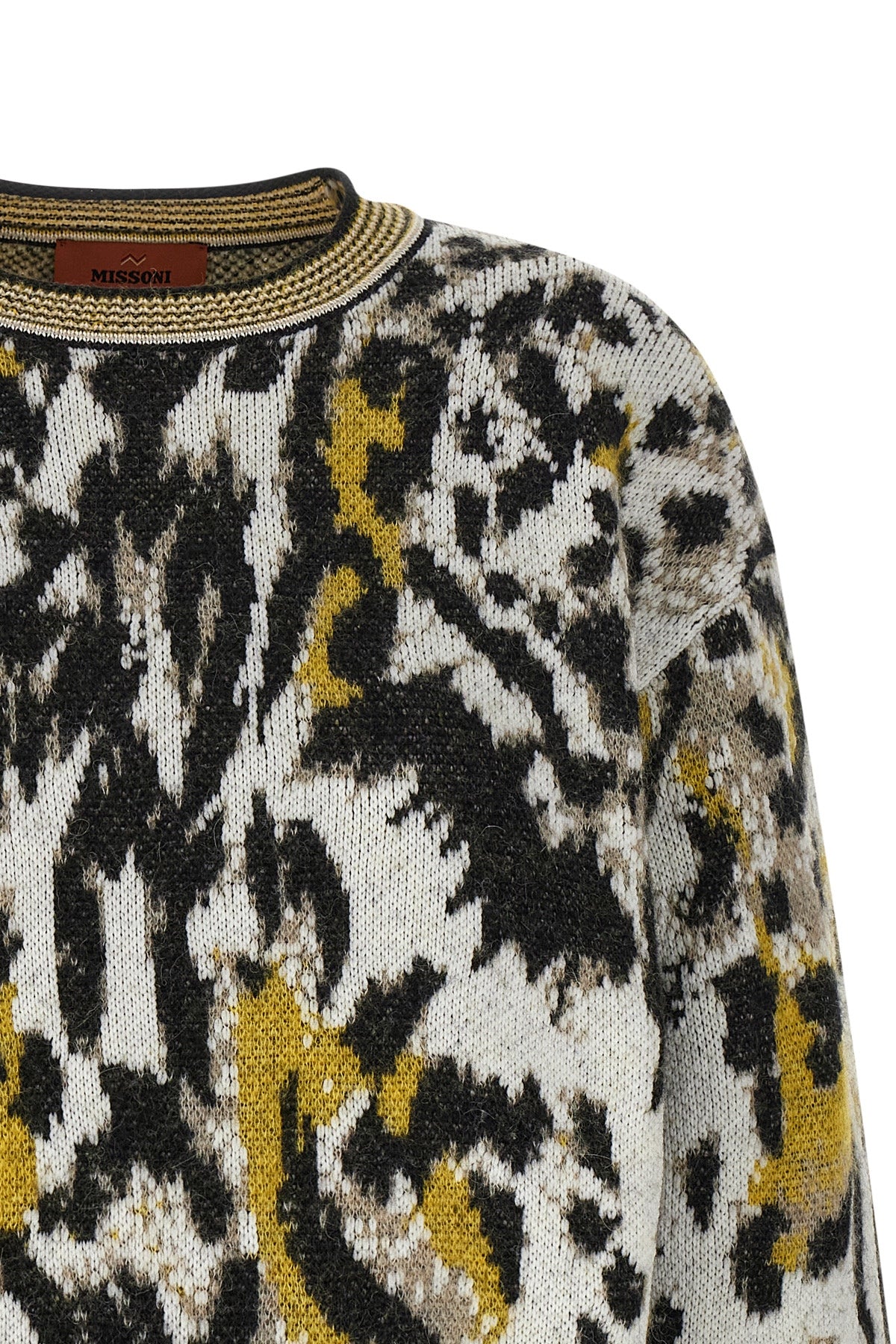 animalier jacquard alpaca blend sweater