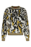 animalier jacquard alpaca blend sweater