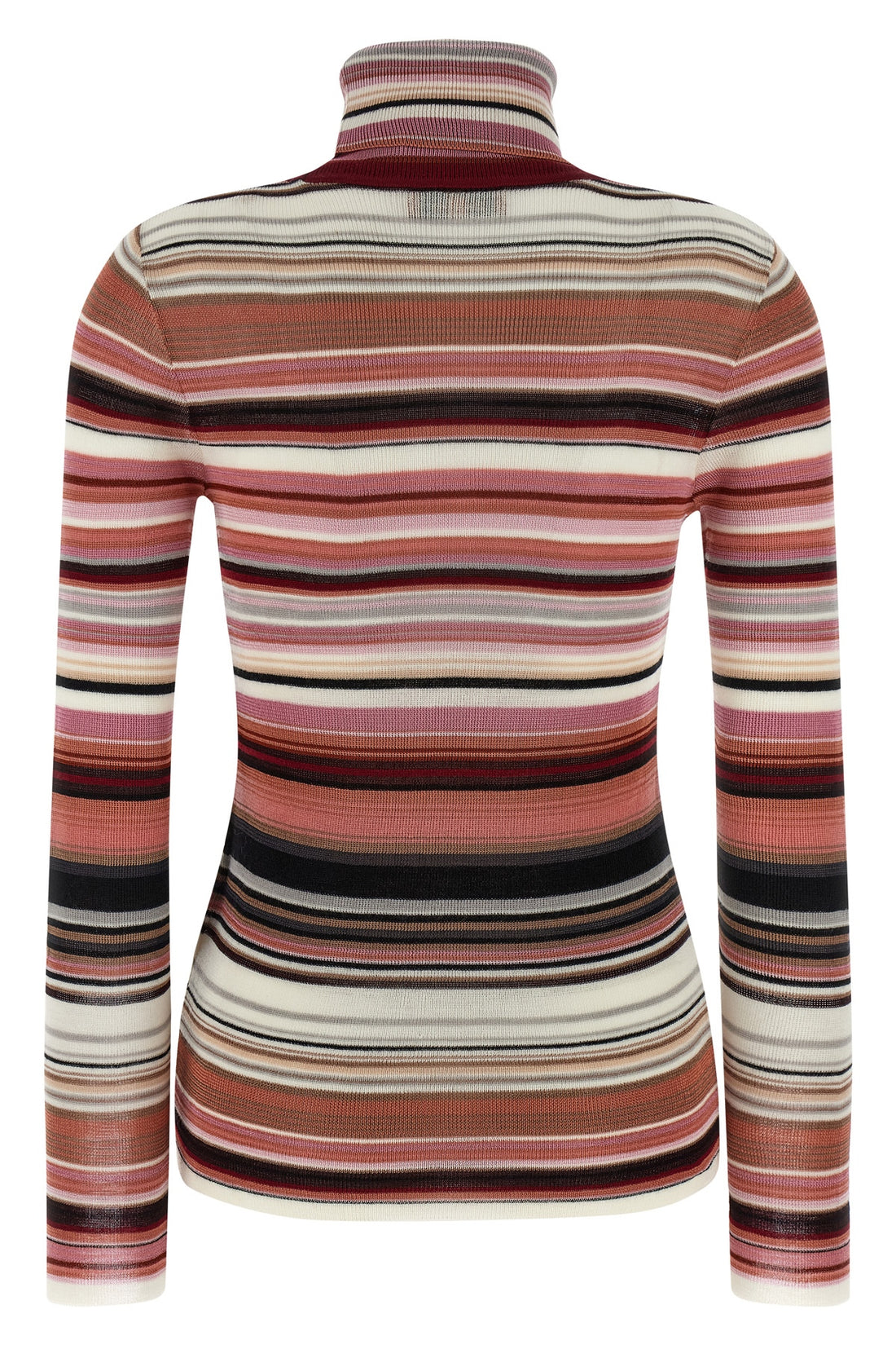 MISSONI 38 striped turtleneck sweater in viscose and wool blend