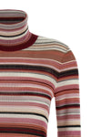 striped turtleneck sweater in viscose and wool blend