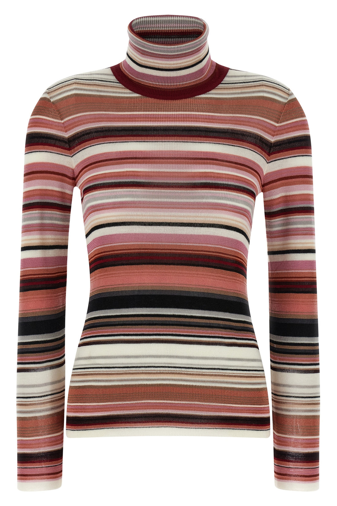 MISSONI 38 striped turtleneck sweater in viscose and wool blend