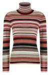 striped turtleneck sweater in viscose and wool blend