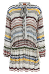viscose and cotton raschel mini dress