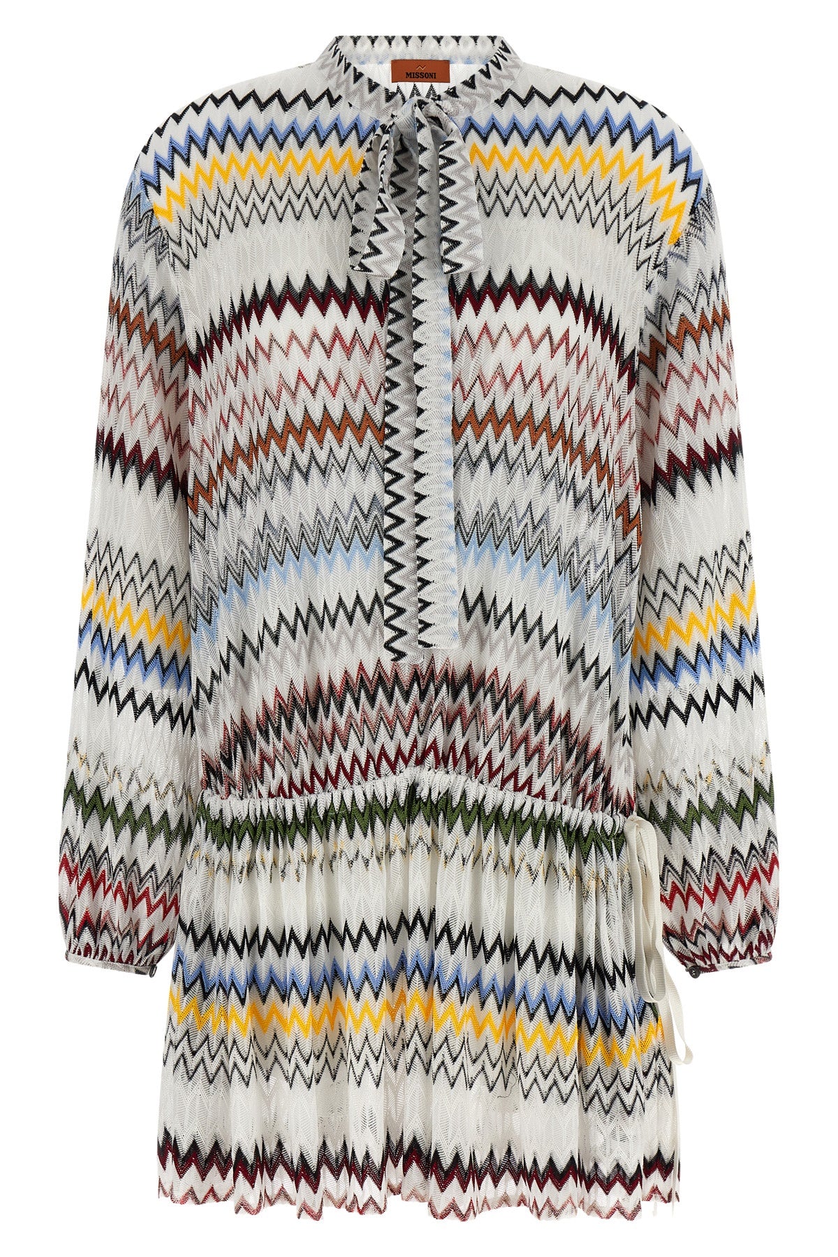 viscose and cotton raschel mini dress