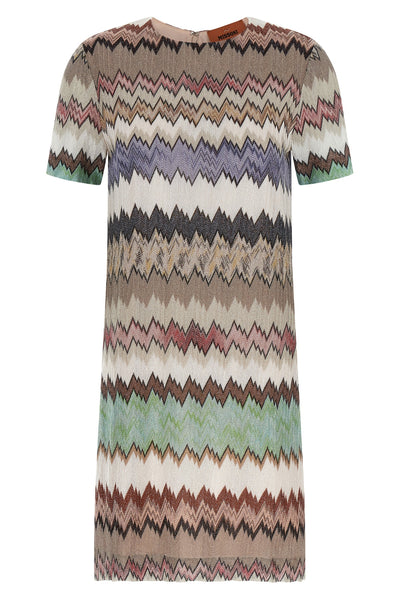 lamé viscose mini dress made