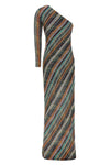 long dress in viscose lamé blend