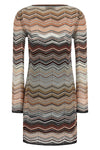 chevron lamé viscose mini dress