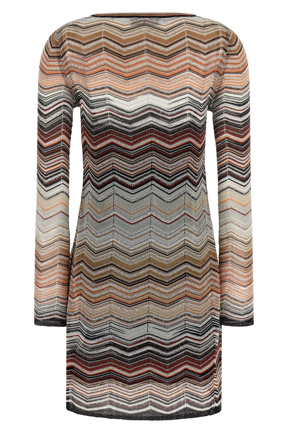 chevron lamé viscose mini dress