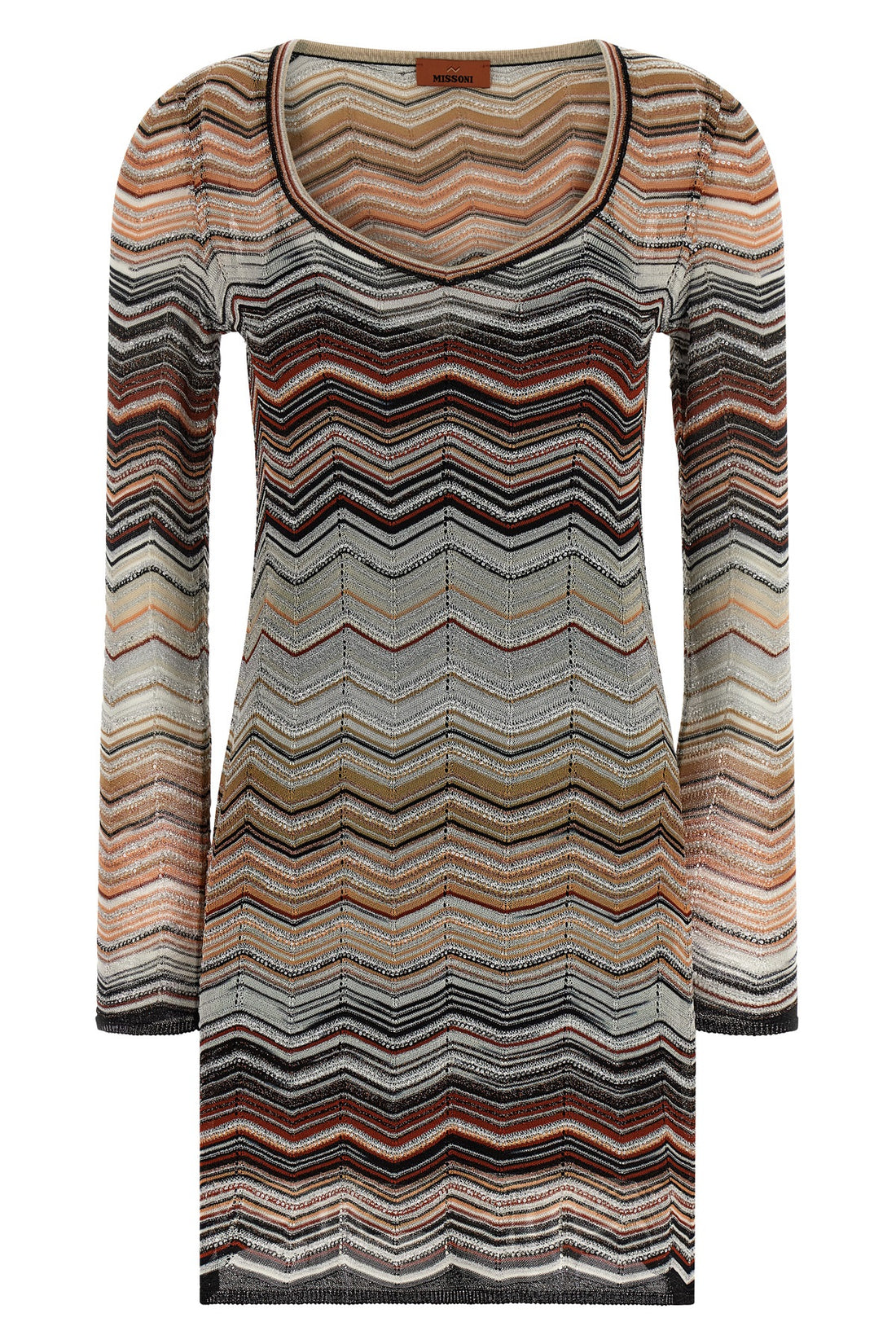 MISSONI 40 chevron lamé viscose mini dress