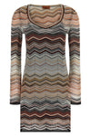 chevron lamé viscose mini dress