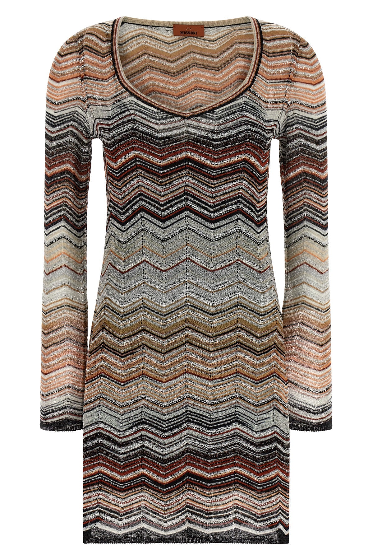 chevron lamé viscose mini dress