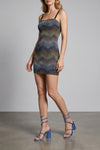 caperdoni frame-crafted viscose lamé mini dress