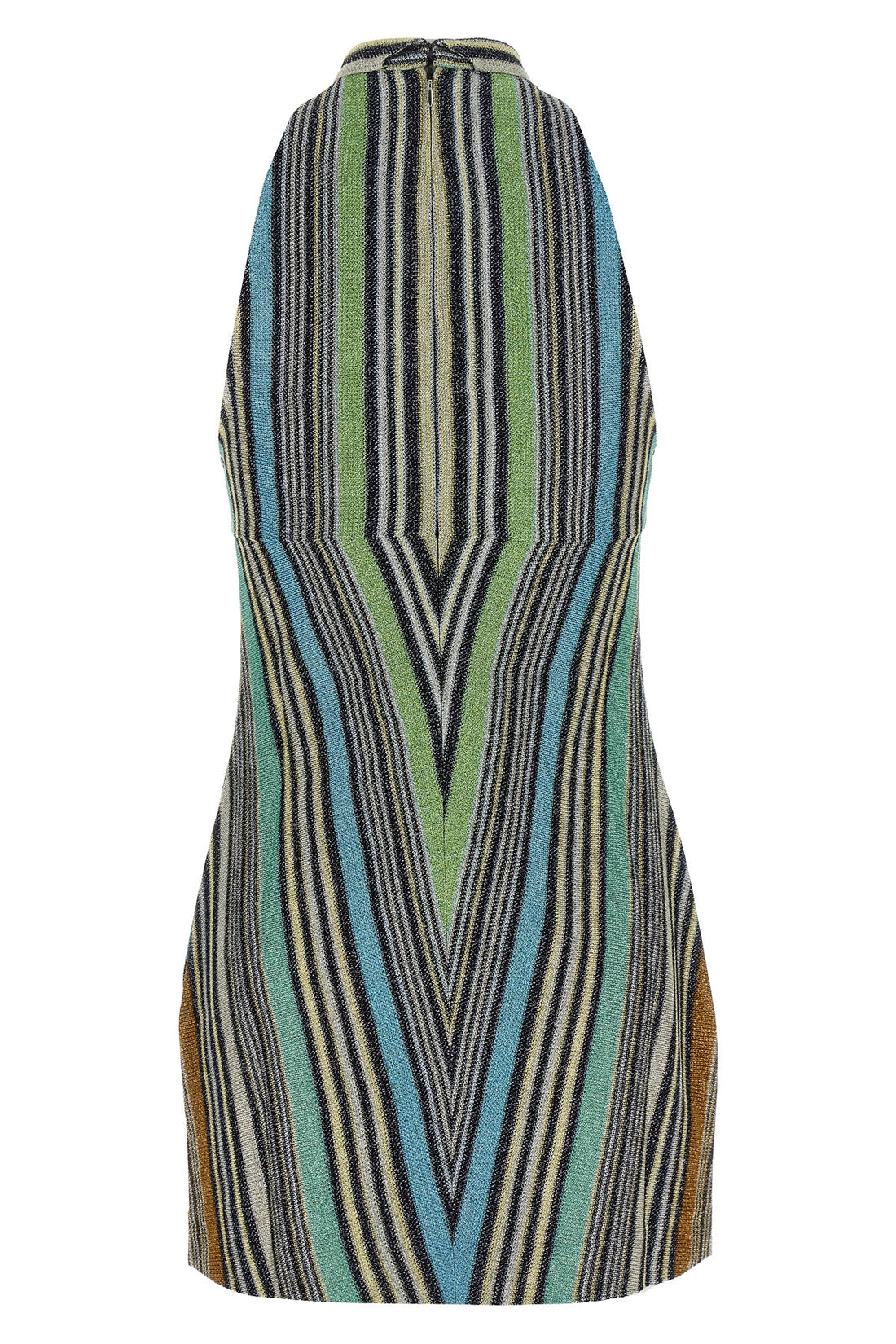 MISSONI 38 striped viscose lamé mini dress