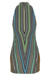 striped viscose lamé mini dress
