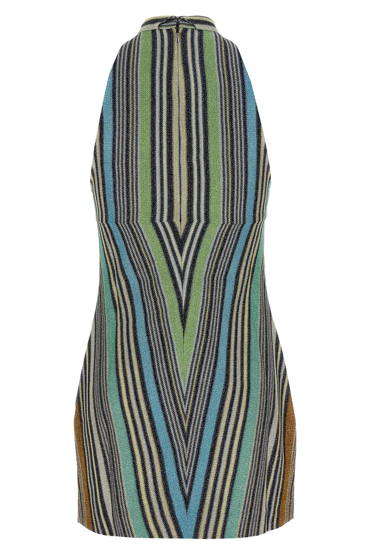 striped viscose lamé mini dress