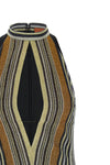 striped viscose lamé mini dress