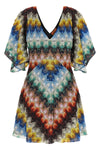 mini dress in viscose blend lace