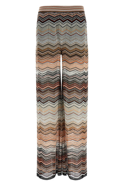 chevron lamé viscose pants