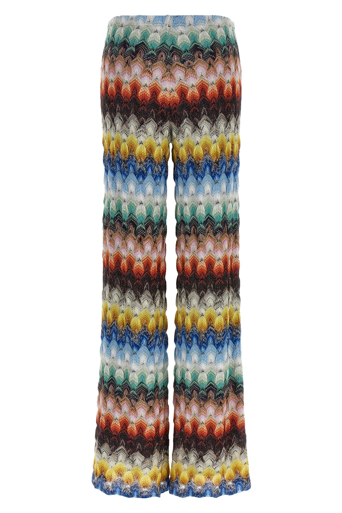 lace viscose blend lamé trousers