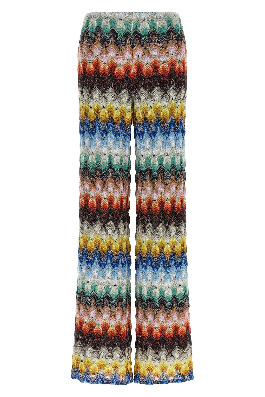 MISSONI 38 lace viscose blend lamé trousers