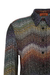 caperdoni viscose lamé shirt