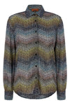 caperdoni loom-crafted viscose lamé shirt