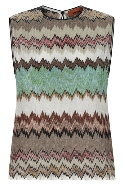 viscose zigzag lamé top