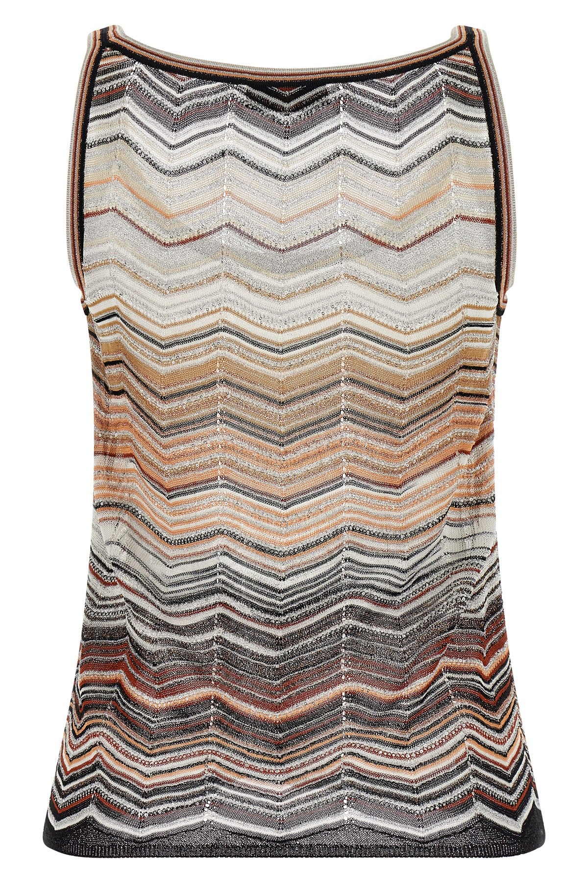 tank top in viscose chevron lamé pattern